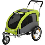 2 In 1 Pet Stroller Dog Bike Trailer For Medium Dogs, Green