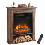 Freestanding Electric Fireplace Suite, 25" 1800w, Open Shelf | Oak