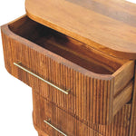 Solid Mango Wood, 3 Drawers, Dark Brown