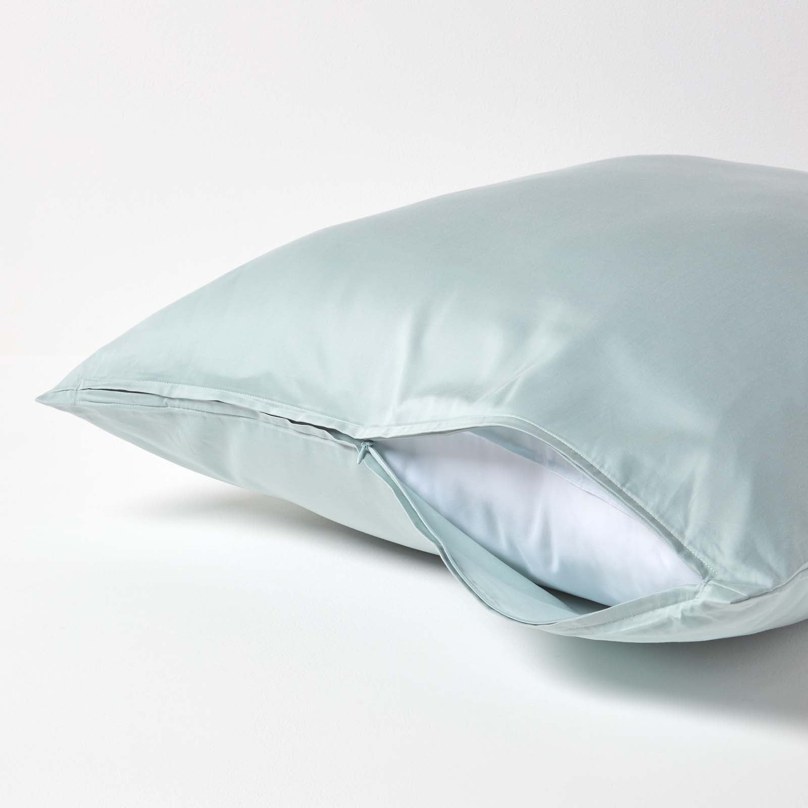 Organic Cotton European Size Pillowcase 400 Tc | 80cm x 80cm | Duck Egg Blue