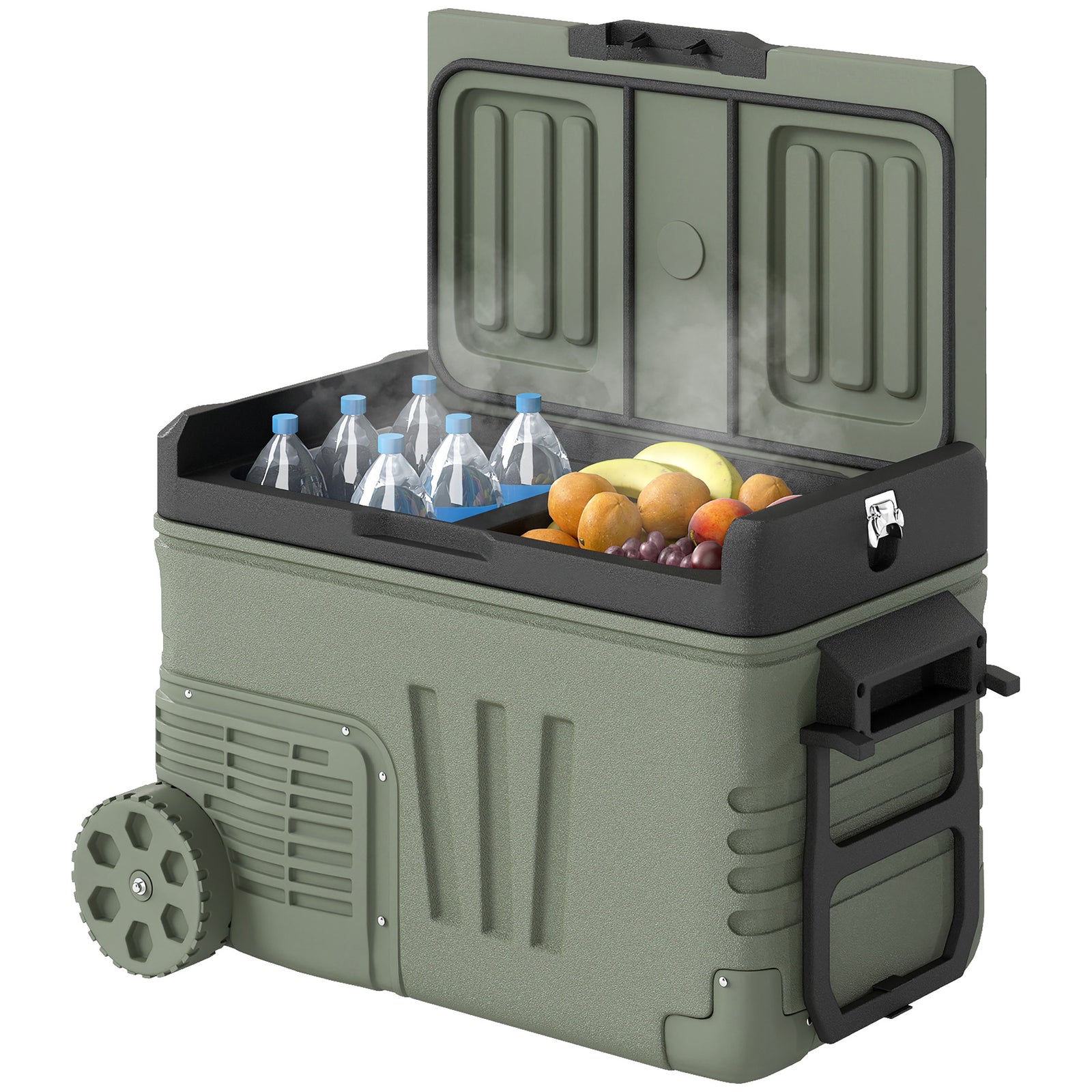 Camping Fridge Freezer Dual Zone, Portable Car Fridge | Small | Green