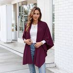 Elegant Cross Front Shawl Wrap | Wine