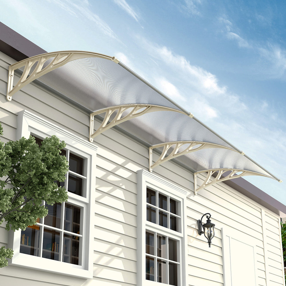 270cm W X 100cm D X 28cm H Window Door Awning Canopy With Brackets