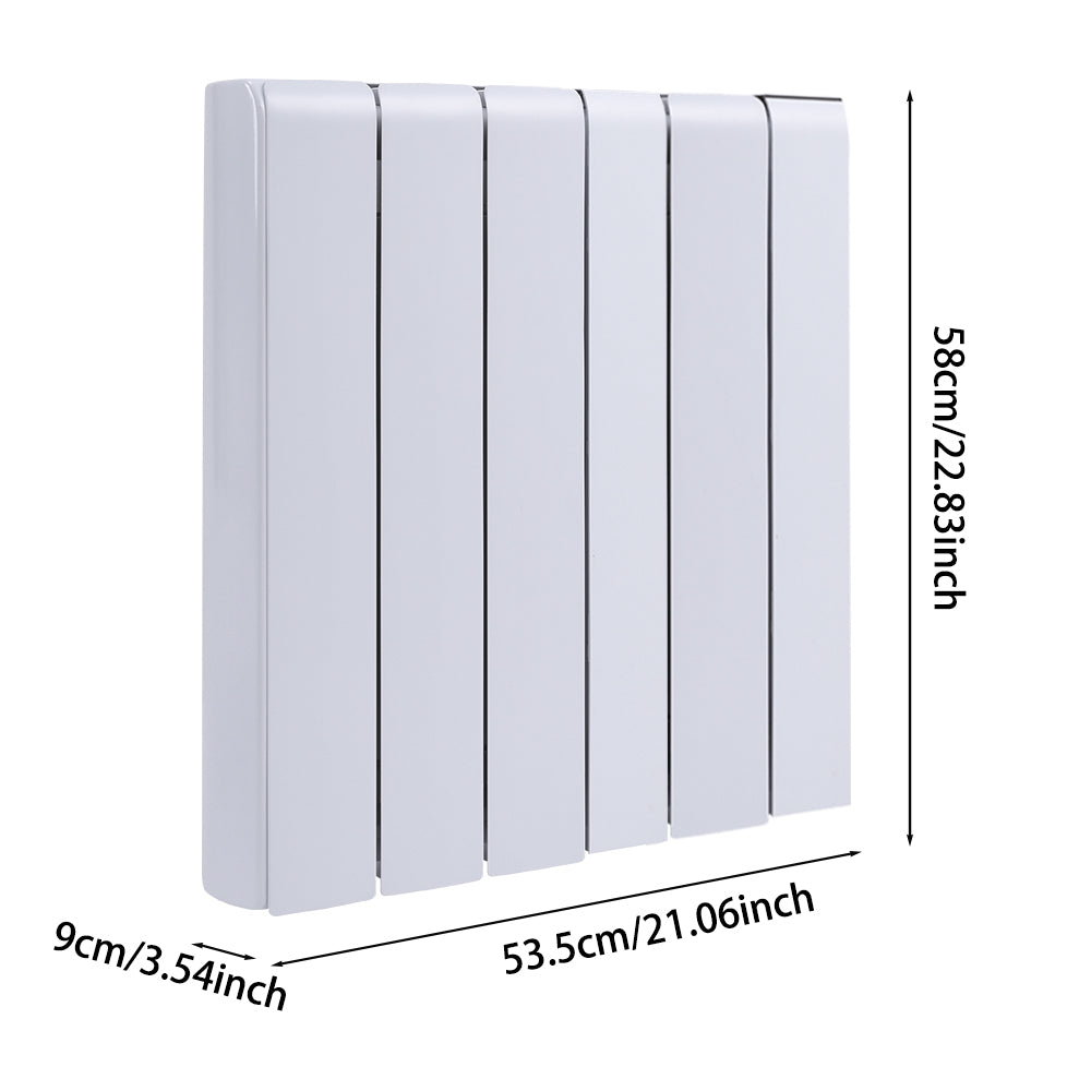 1500w White Electric Ceramic Panel Radiator With Lcd Touch Screen, Wifi Smart Control, 7-day/24-hour Timer & Overheat Protection