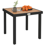 78 Cm Garden Dining Table For 4, Square Outdoor Side Table | Natural