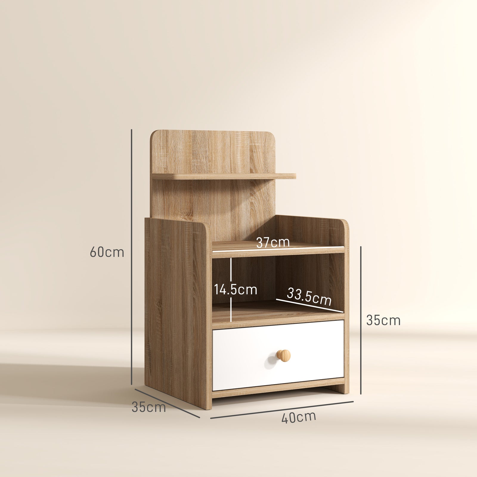 Bedside Table With Drawer For Bedroom, Living Room