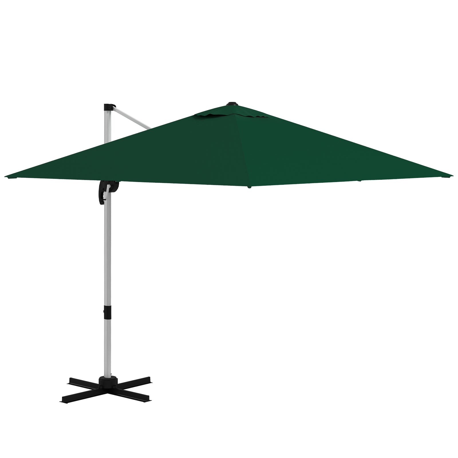 3x3m Cantilever Roma Parasol W/ 360° Crank Handle Tilt | Green