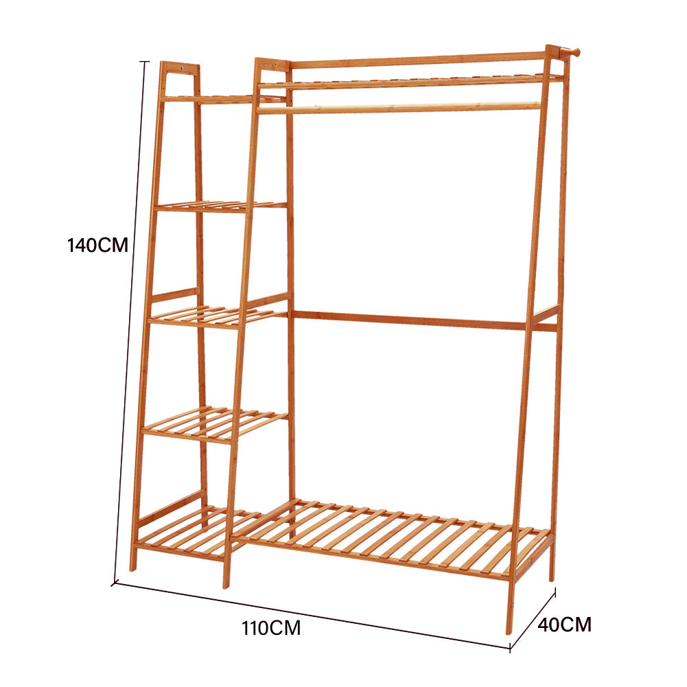 Bamboo Bedroom Garment Clothes Rack | Small | Brown