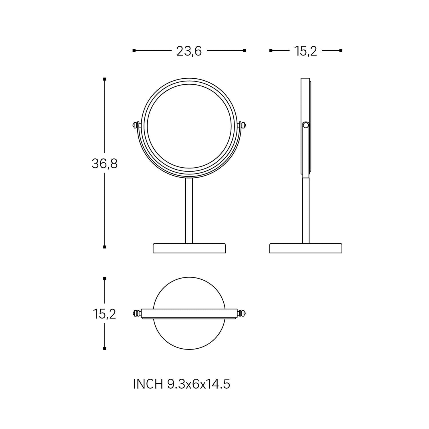 Magnifying Mirror Freestanding X1/x5 Swivel Chrome Architect Collection