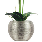 70cm Artificial Orchid Light Pink With Silver Ceramic Planter