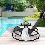 Patio Orbital Rocking Chair Chaise | Black