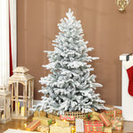 Artificial Christmas Tree With Snow, Hinged Xmas Tree | 5ft | Green