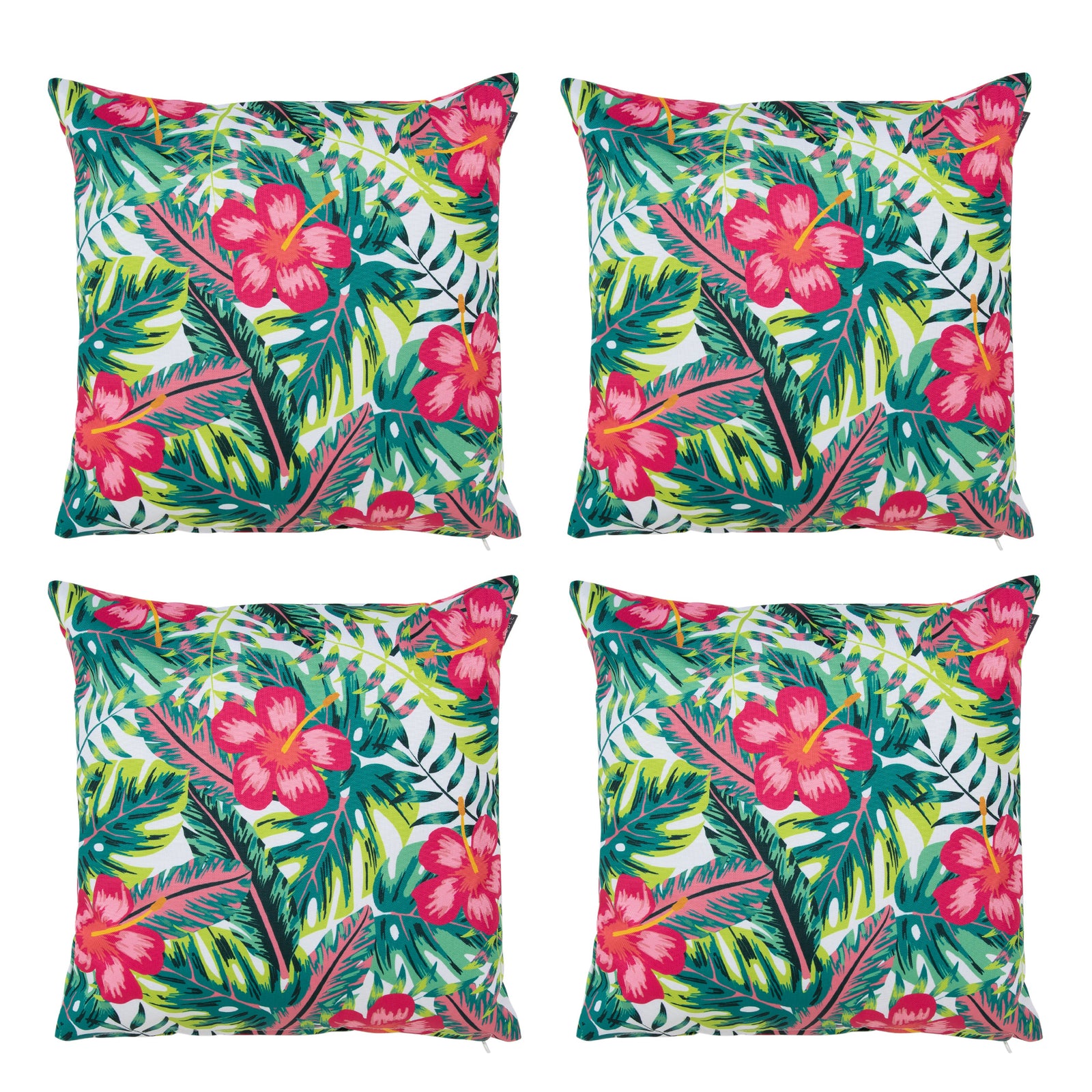 Tropical Indoor Outdoor Cushion Set Of 4 Water Resistant Cushions
