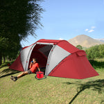 4-6 Persons Camping Tent Dome Family Travel Group Hiking Room Fishing | Grey & Red