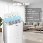 Smart 10l/12l Per Day Dehumidifier With Auto Humidity Control, 2.5l Tank & Timer – Quiet, Energy-efficient, And Portable With 360° Wheels And Laundry Drying Mode | 12l | White