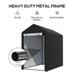 4x6ft Outdoor Storage Shed With Apex Roof – Waterproof Pe Fabric, Galvanized Steel Frame & Roll-up Door