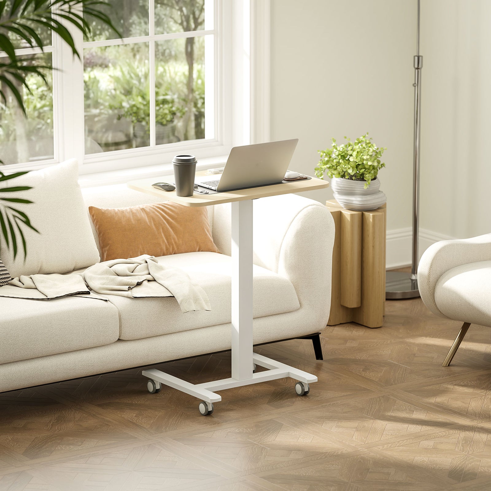 Standing Desk Sit Stand Desk With 4 Rolling Wheels