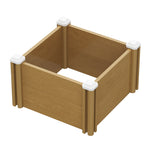 Square Raised Garden Bed Planter Box, Wood-grain Pp Plastic With Open Bottom, Outdoor Vegetable & Flower Bed
