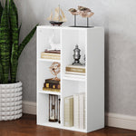 2-tier Bookshelf With 5 Open Storage Compartments | One Size | White
