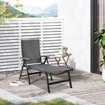 Outdoor Folding Sun Lounger W/ Adjustable Backrest | Gray