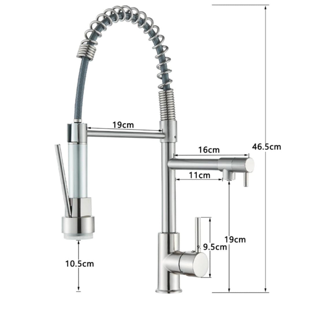 Bath Plus TB+ Kitchen Sink Mixer Tap With Pull-out Spray And Dual Spout