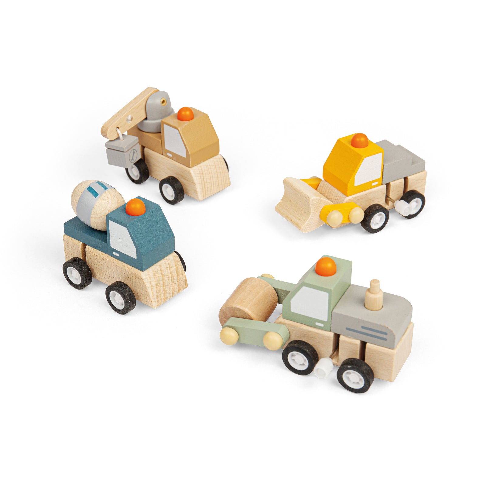 Wooden Wind-up Trucks (Crane, Digger)