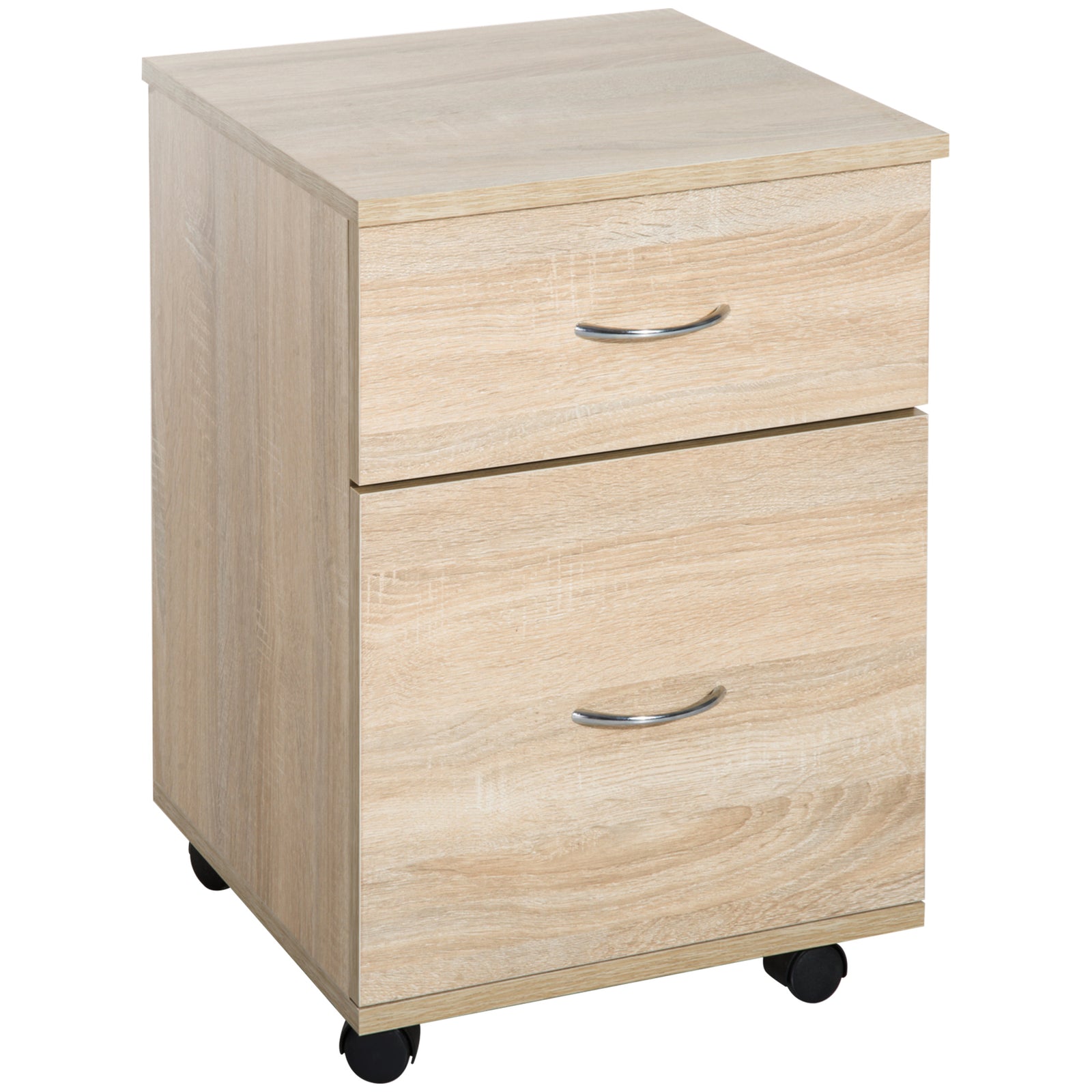 Pedestal Office Mobile Filing Cabinet 2 Drawer | One Size | Brown
