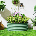 Galvanised Raised Bed With Safety Edging | Green