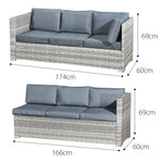 Acorn Rattan 6 Seat Corner Sofa Set | 6 Seat | Dove Grey
