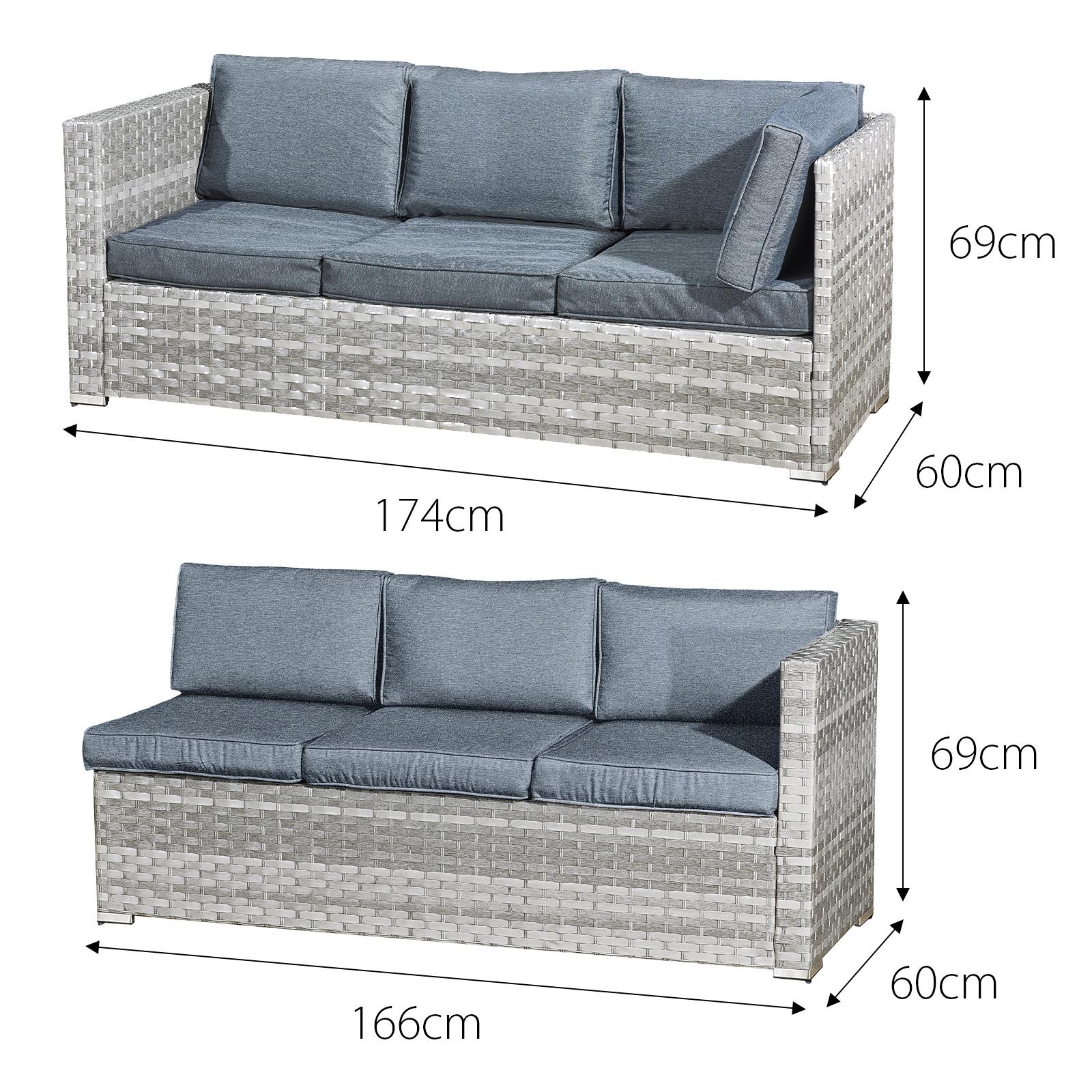 Acorn Rattan 6 Seat Corner Sofa Set | 6 Seat | Dove Grey