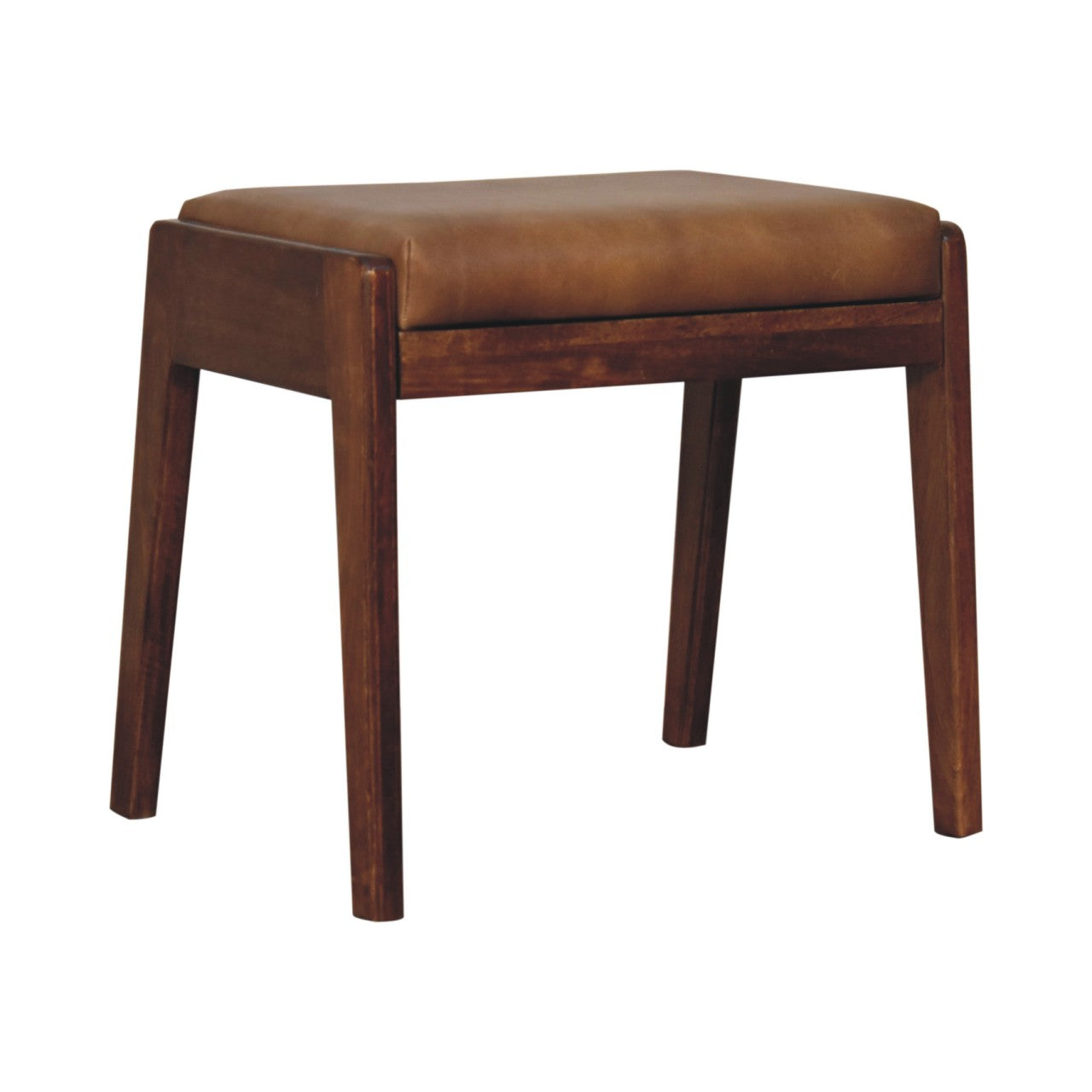 Solid Mango Wood Buffalo Hallway Footstool