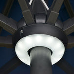 2.7m Parasol W/ Led Solar Light & Angled Canopy | Blue