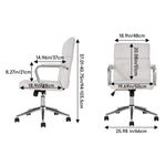 Ergonomic White Chenille Office Chair – Modern Design, 360° Swivel, Adjustable Height, Recline 15°