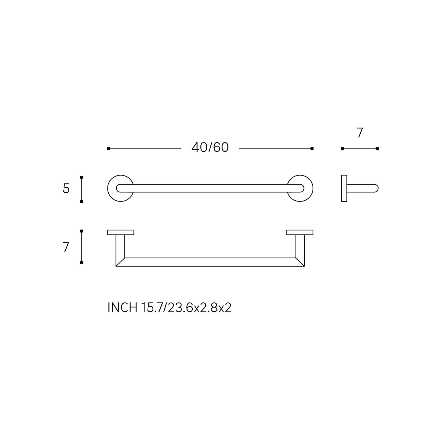 Towel Rail, 40 Cm, Chrome, Hidden Fixings, Start Collection
