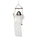 HOMCOM 170cm Animated Hanging Swing Ghost With Glowing Red Eyes For Party