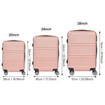 Lockable Travel Suitcase Set | Set of 3 | Rose Gold