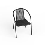 Pe Rattan Stacking Garden Chairs – Set Of 2 / 4 Outdoor Patio Chairs | Set-of-4 | Black