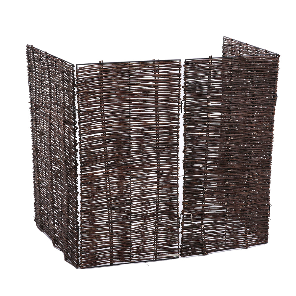 Trash Can Fence Wicker Privacy Fence | Medium | Brown