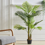 130cm/150cm H Artificial Palm Tree With Lifelike Green Fronds In Black Pot Indoor Tropical Decorative Plant | Large