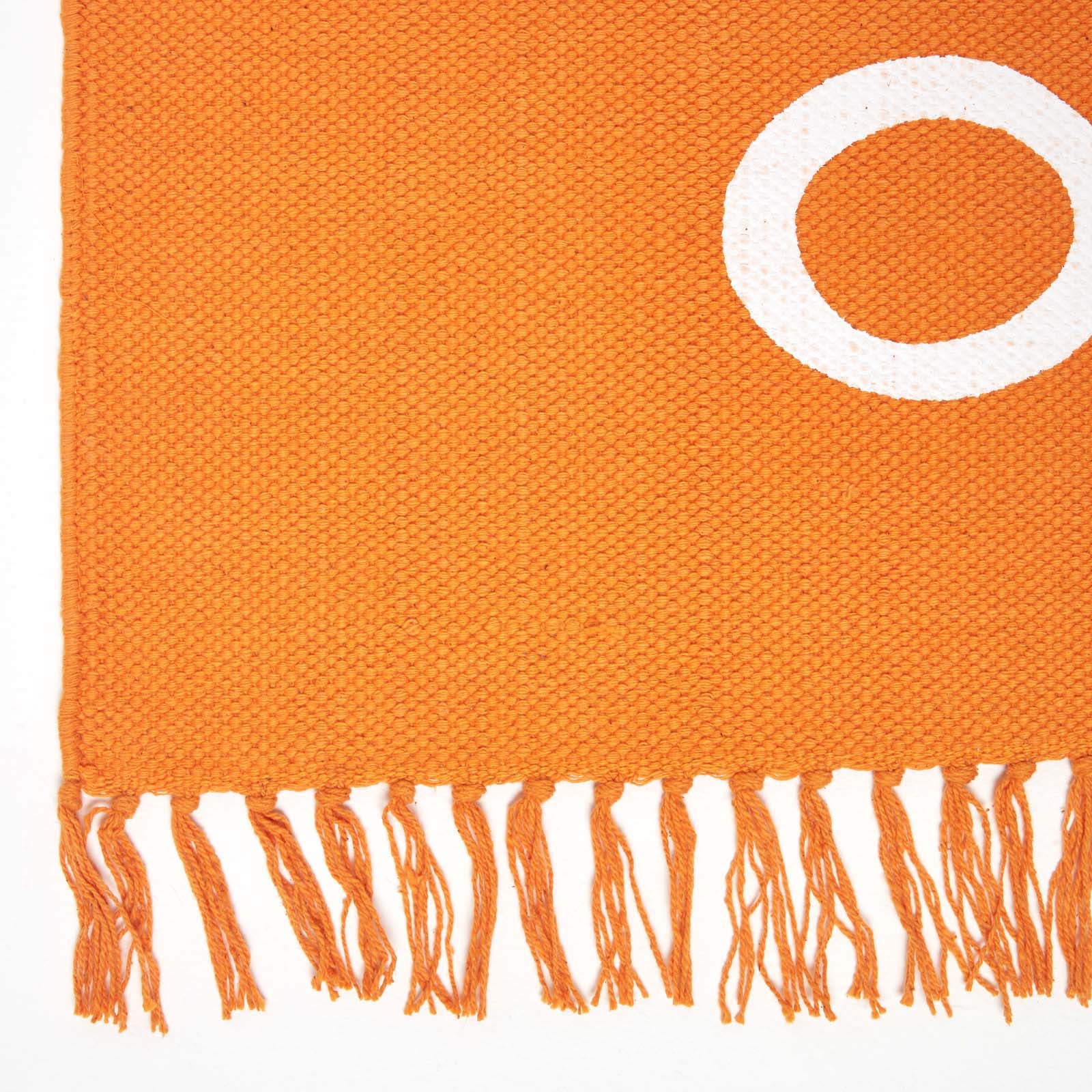 Keep Calm And Carry On Handwoven 100% Cotton Rug | 60cm x 100cm | Orange