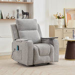 Cowley Electric Riser Recliner Chair With Massage And Heat, Drink Cooler, Table | Light Grey