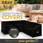 L Shaped Waterproof Garden Furniture Cover, Outdoor Patio Weatherproof Rattan Sofa Shield | 215 x 215 x 80cm | Black