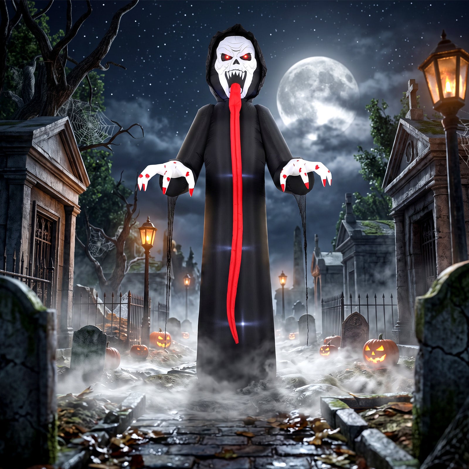Outsunny 10 Ft Halloween Inflatable Skeleton With Built-in Led Lights