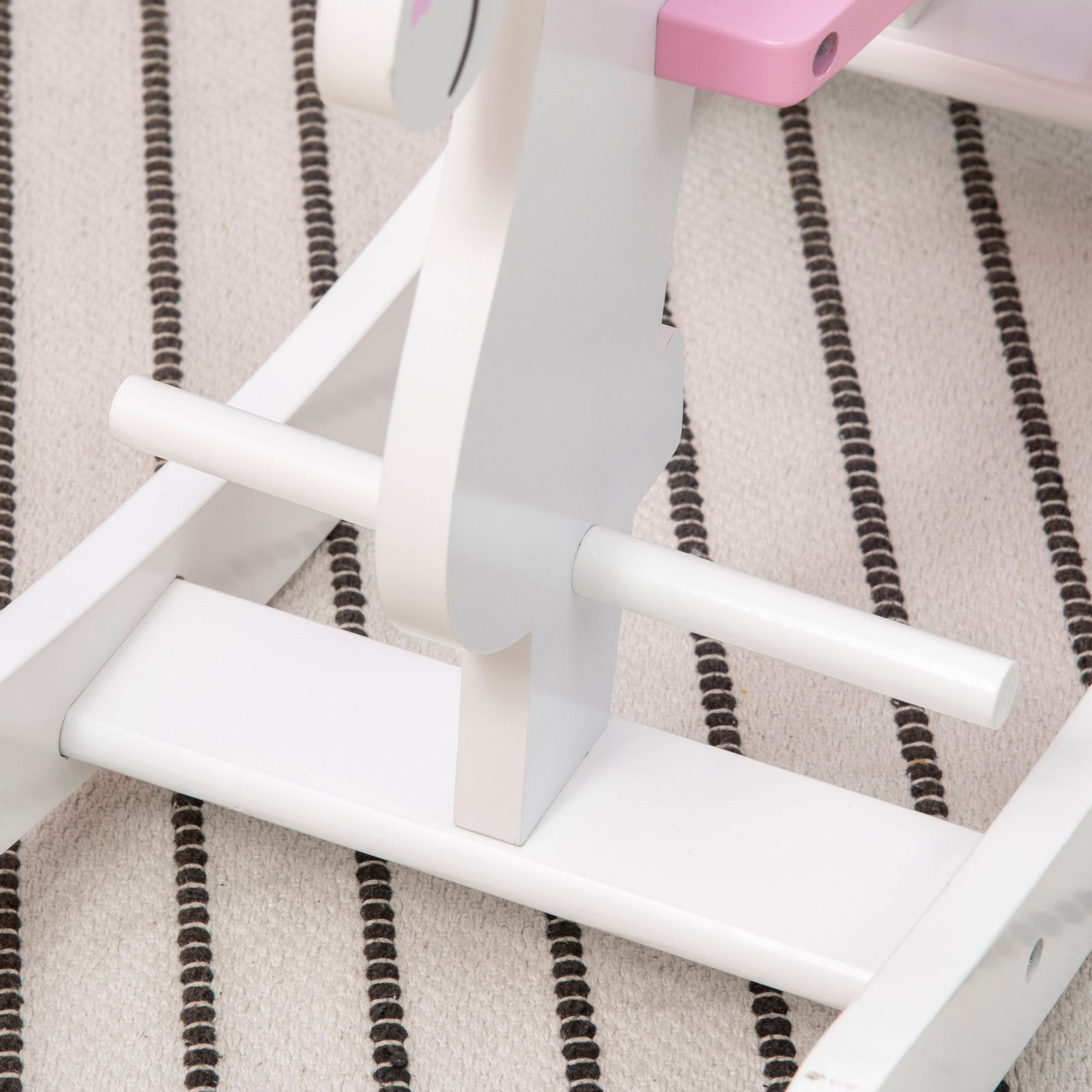 Kids Ride-on Toy Rocking Horse W/ Handlebar, Foot Pedal - Pink