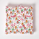 Cotton Owl Print Floor Cushion | 50cm x 50cm | Red
