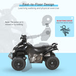 No Power Quad Toddler Ride On Car Foot-to-floor Sliding | Black