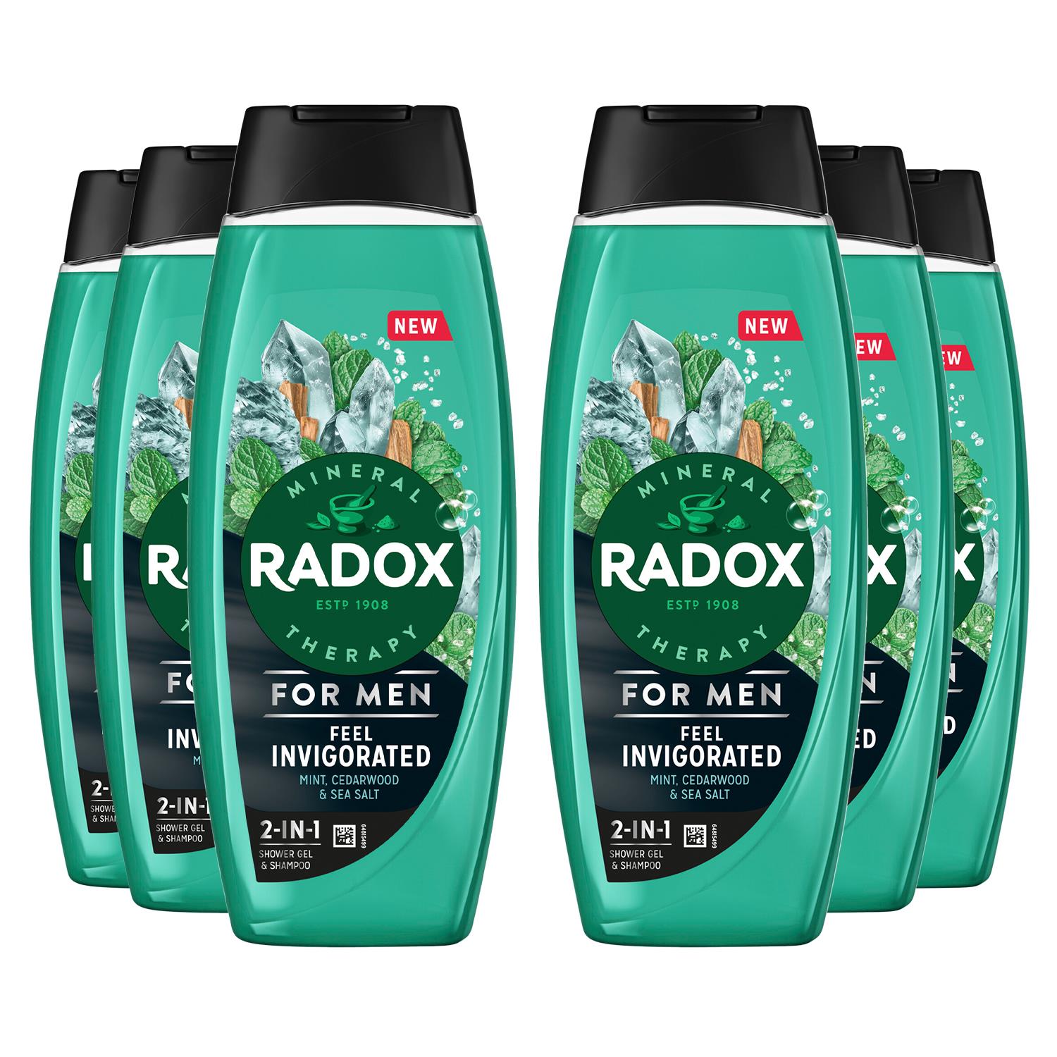 Mineral Therapy Feel Invigorated Shower Gel & Shampoo For Men, 450ml 6pk | 6