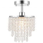 Crystal Ceiling Light With 57 Crystal Strands | Silver