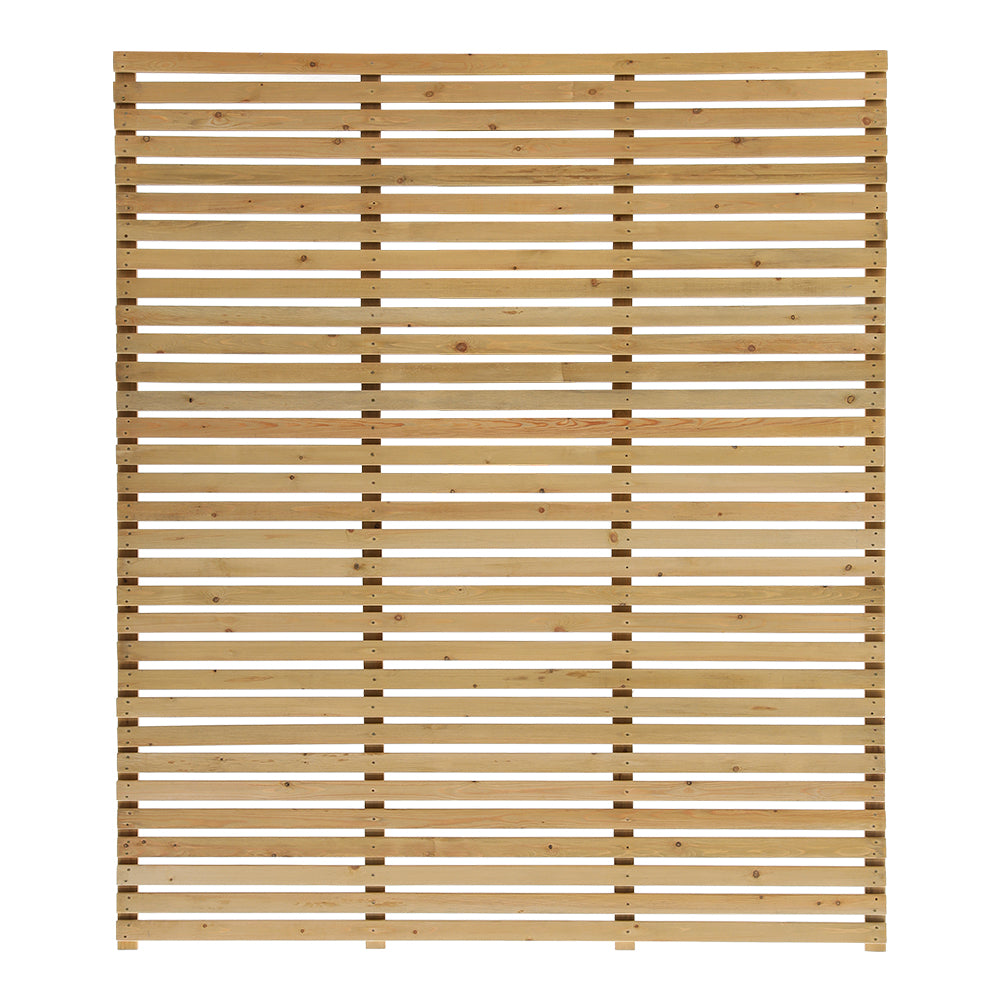 180cm W X 210cm H Garden Privacy Wooden Fence Panel, Solid Pine Slatted Outdoor Fence With Water-based Finish