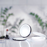 Led Shaving Make Up Folding Travel Mirror 7x Magnification | White